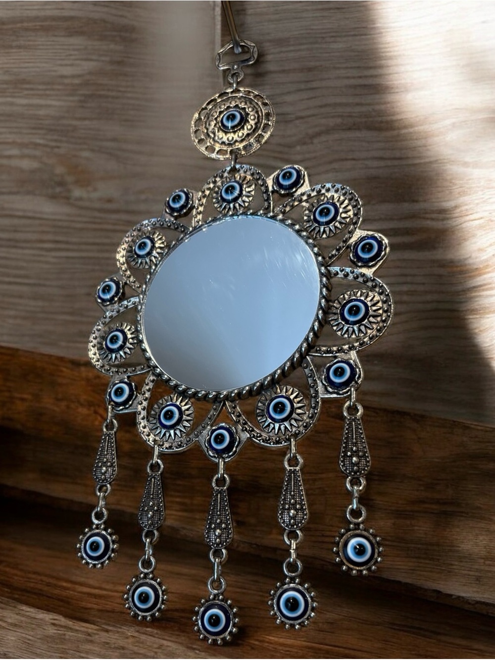Antique Silver Mirror Amulets Decorative Wall Accent
